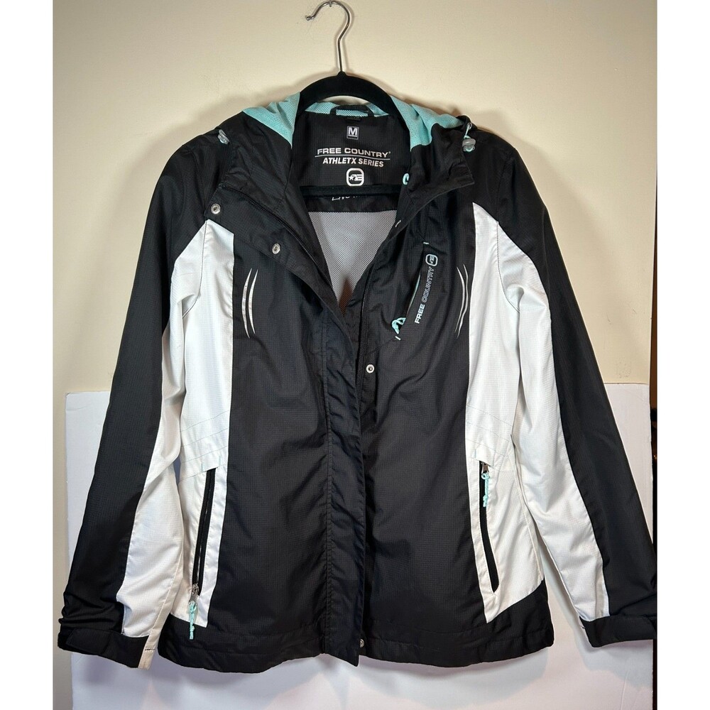 FREE COUNTRY Athletz Series Size M Women Full Zip Windbreaker Jacket Zip Pockets